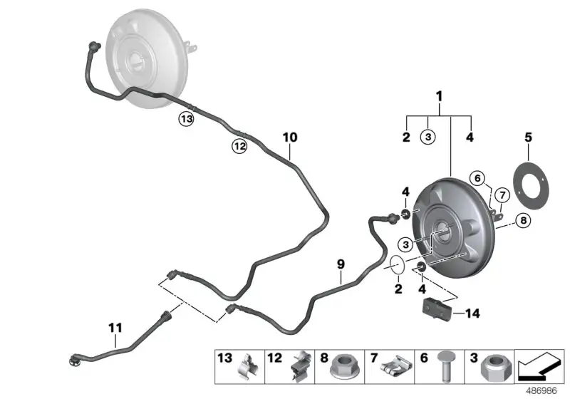BMW Bremskraftverstärker F45 34336883133