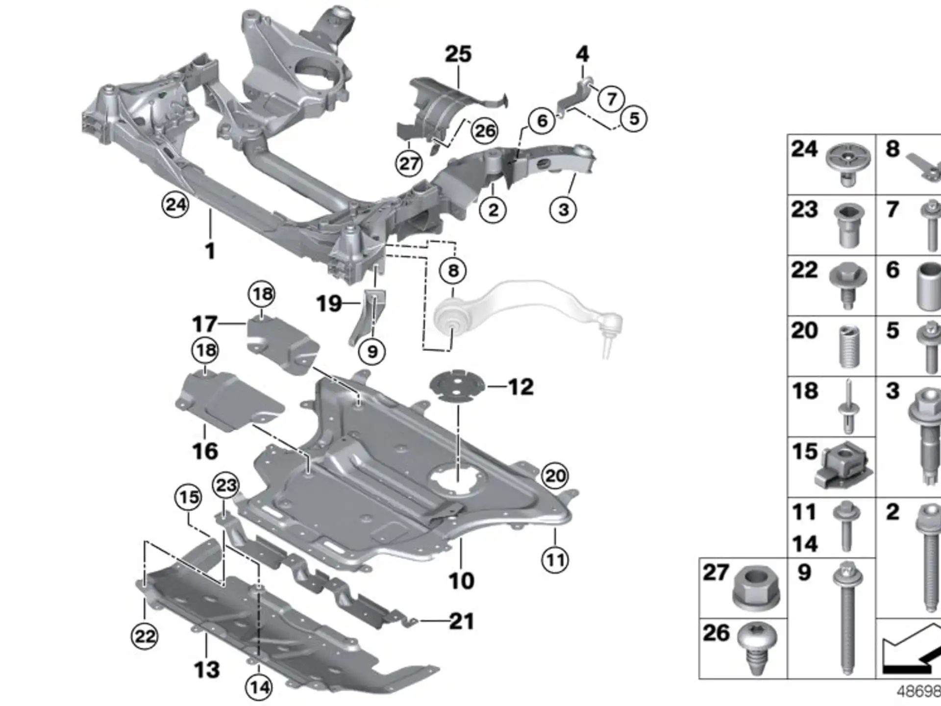 BMW Deckel Schubfeld hinten F15 F16 G30 G31 51757325393
