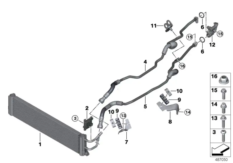 BMW Getriebeölkühlerleitung Vorlauf 17228673185 - Bildposition 05