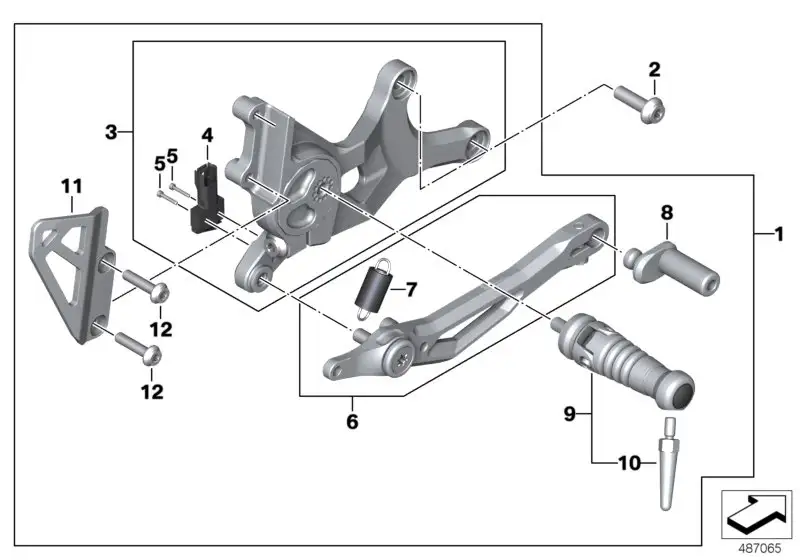 BMW Fussrastenanlage rechts K32 46718396602
