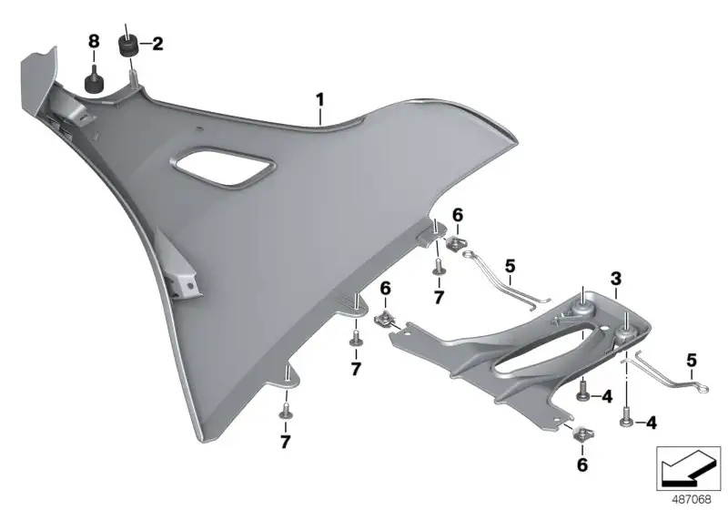 BMW Kühlerblende rechts K48 K61 46638562494