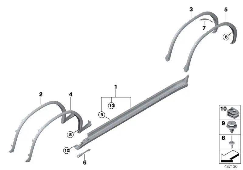 BMW Einlage hinten links F97 G01 51778093567 - X3 G01