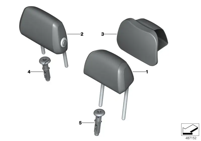 BMW Kissen Kopfstütze hinten G32 52207946612 - 6er G32