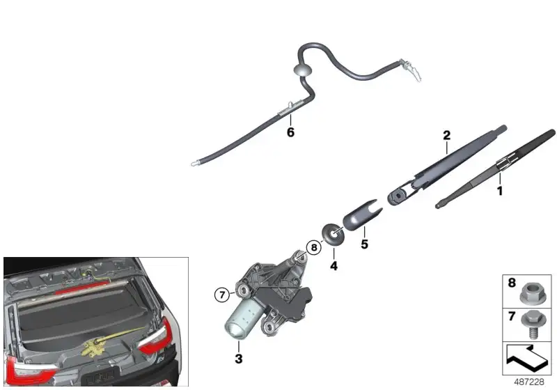 BMW Wischarm Heckscheibe I01 61627306460 - i3 Mega