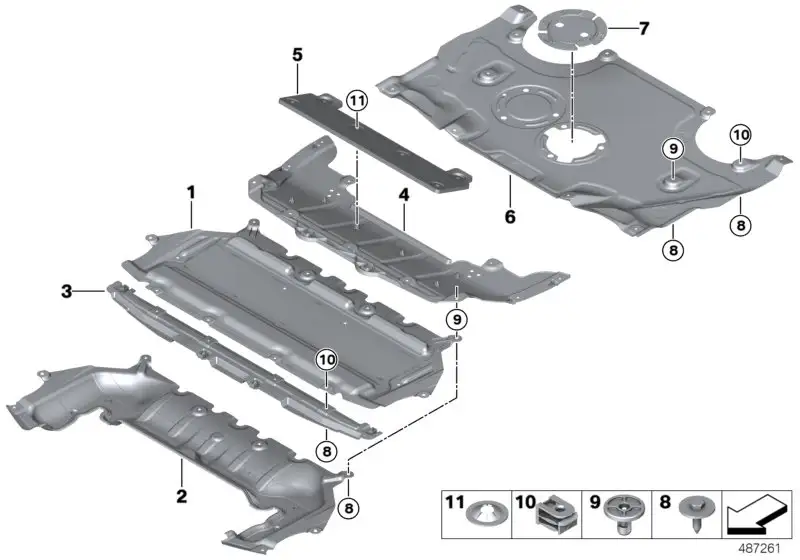 BMW Motorraumabschirmung vorn 51757463446 - Bildposition 02