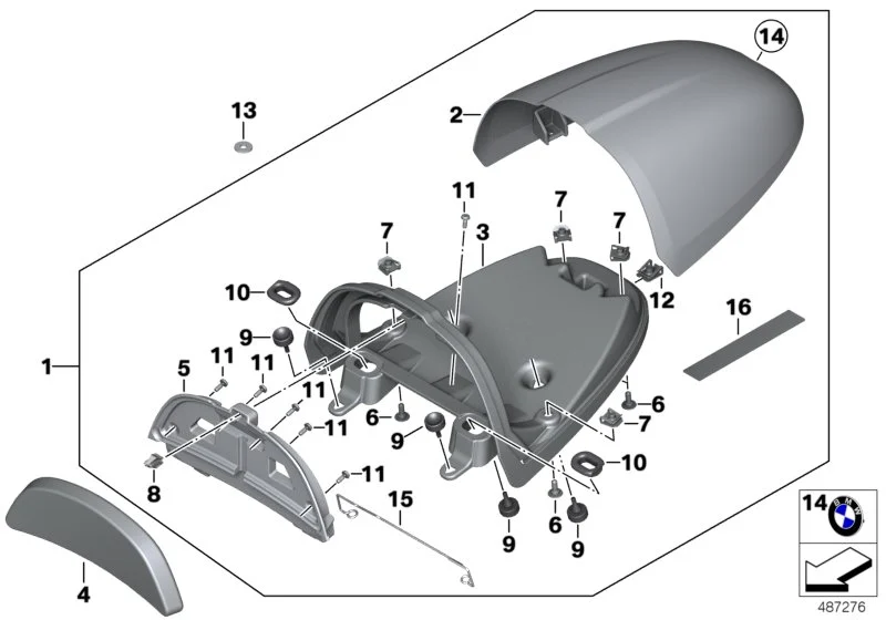 BMW Befestigungsklammer schwarz K21 K22 K32 52538393655