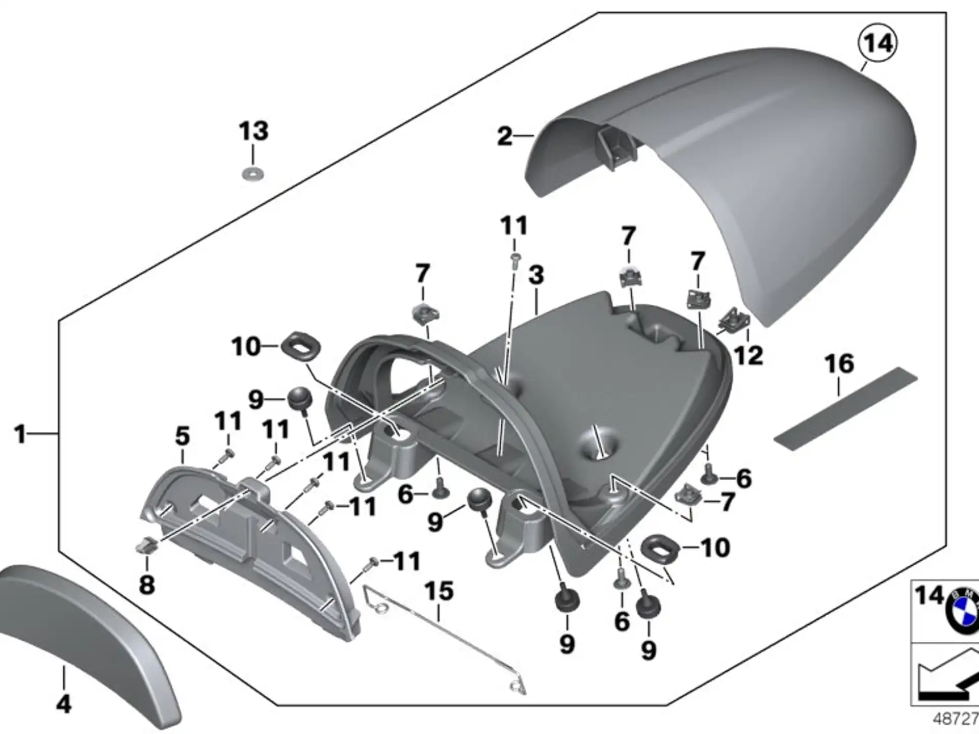 BMW Befestigungsklammer schwarz K21 K22 K32 52538393655