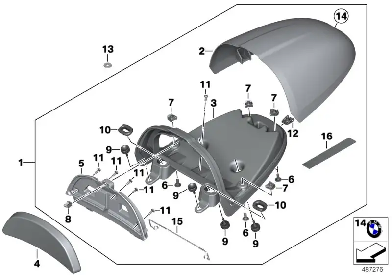 BMW Befestigungsklammer schwarz K21 K22 K32 52538393655