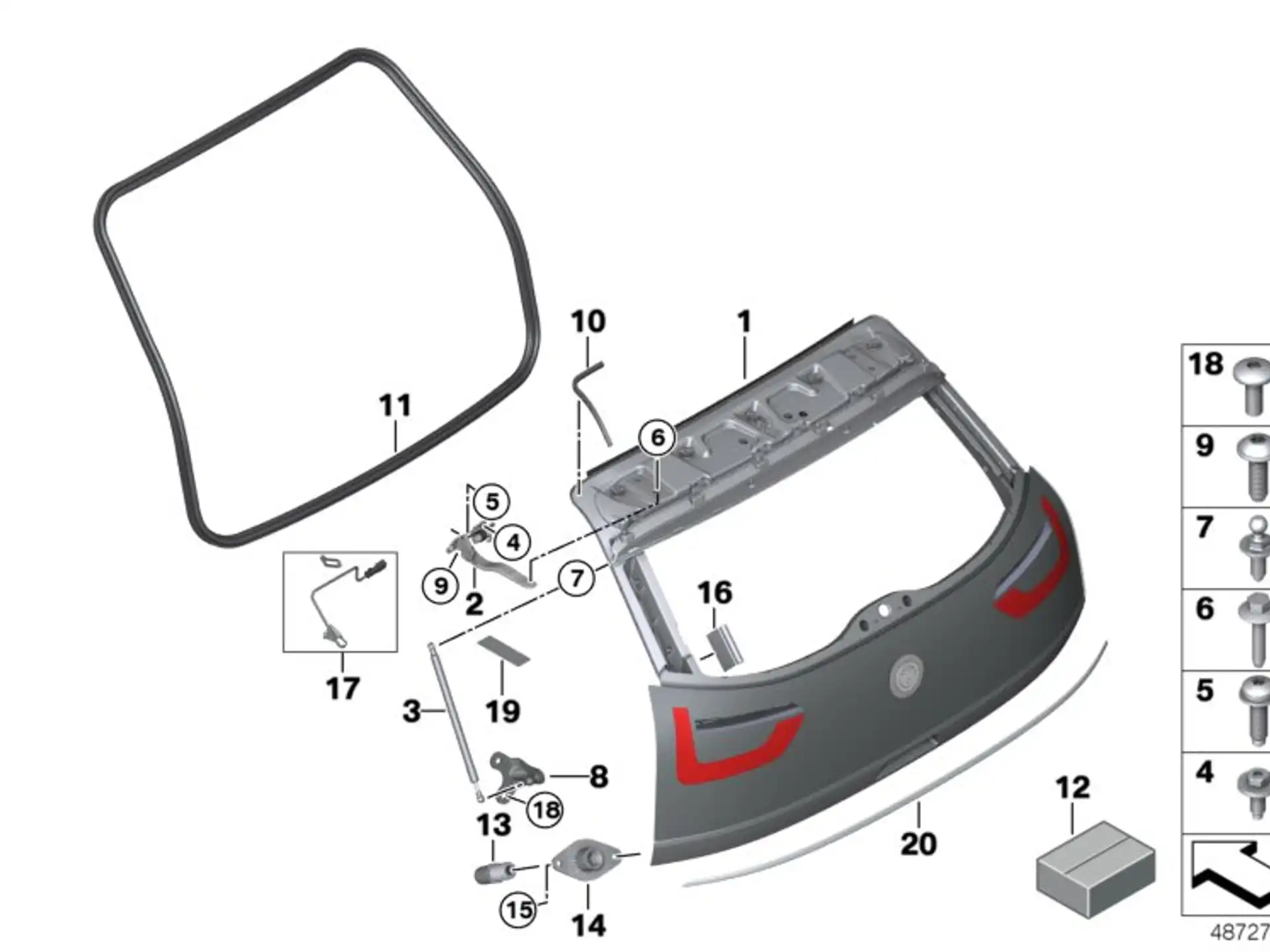 BMW Gasdruckfeder Heckklappe I01 51247296775