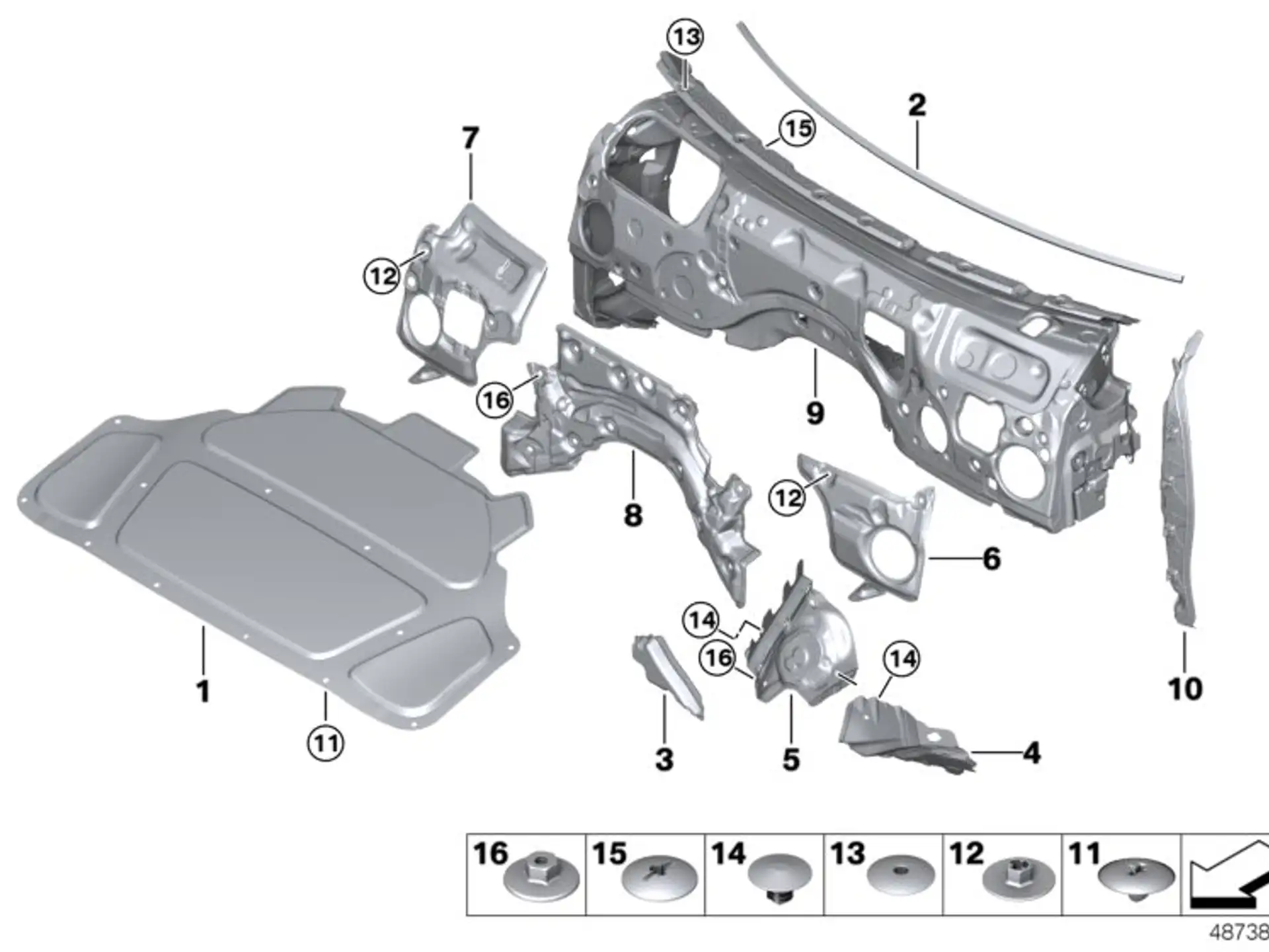 BMW Schallisolierung Frontklappe G20 G21 51487434845