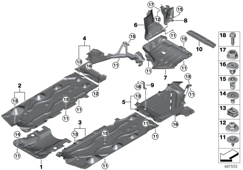 BMW Unterbodenverkleidung seitlich rechts F39 F20 F44 F45 F46 F48