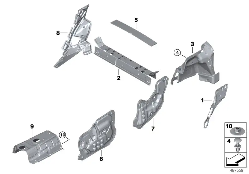 BMW Schallisolierung Tür vorn links F60 51487492039 - Bildpositio