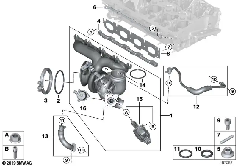 BMW Schubumluftventil F39 F20 F44 F45 F48 G05 G06 G07 G11 G12 G14