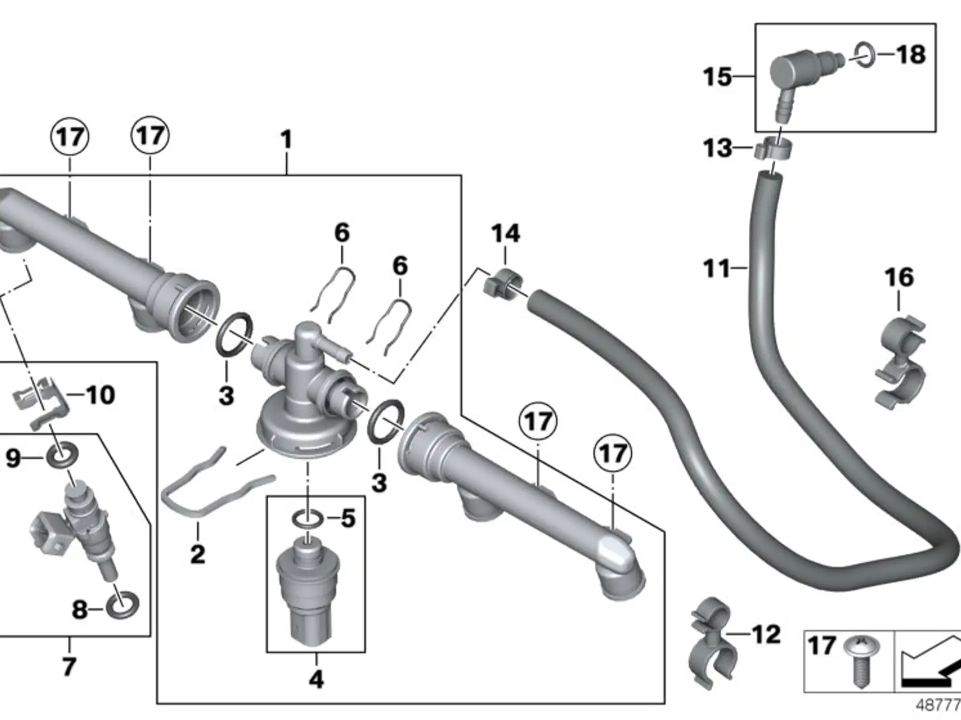 BMW Schnellkupplung A40 K40 K43 K44 K48 K61 R21 R21A 16117666735