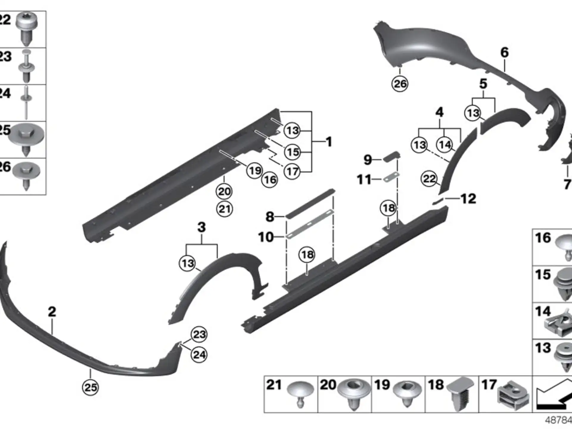 BMW Schwellerverkleidung rechts F54 51777497456
