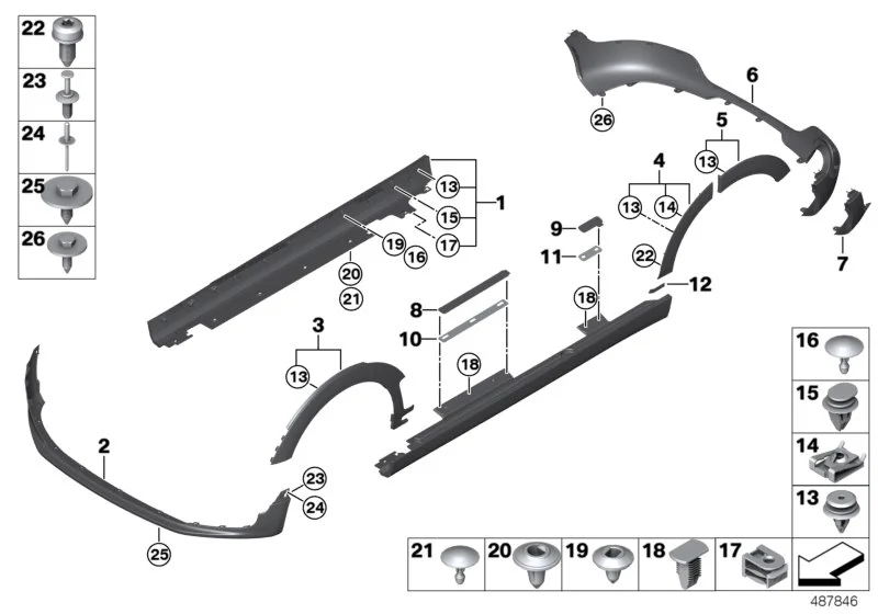 BMW Blende Radlauf hinten links F54 51777348903