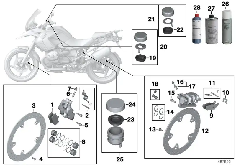 BMW Satz Bremsbeläge organisch K21 K22 K23 K25 K27 K28 K29 K32 K3