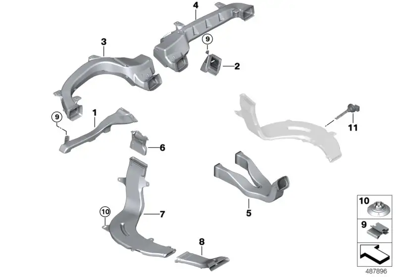 BMW Fussraumkanal rechts 64229363483 - Bildposition 02