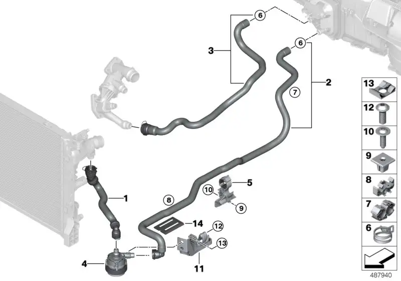 BMW Kühlmittelschlauch Vorlauf 2 G32 64219299637