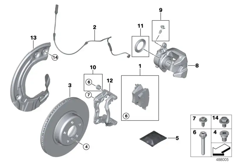 BMW Reparatursatz Bremsbeläge asbestfrei G20 G21 G28 G29 34106888