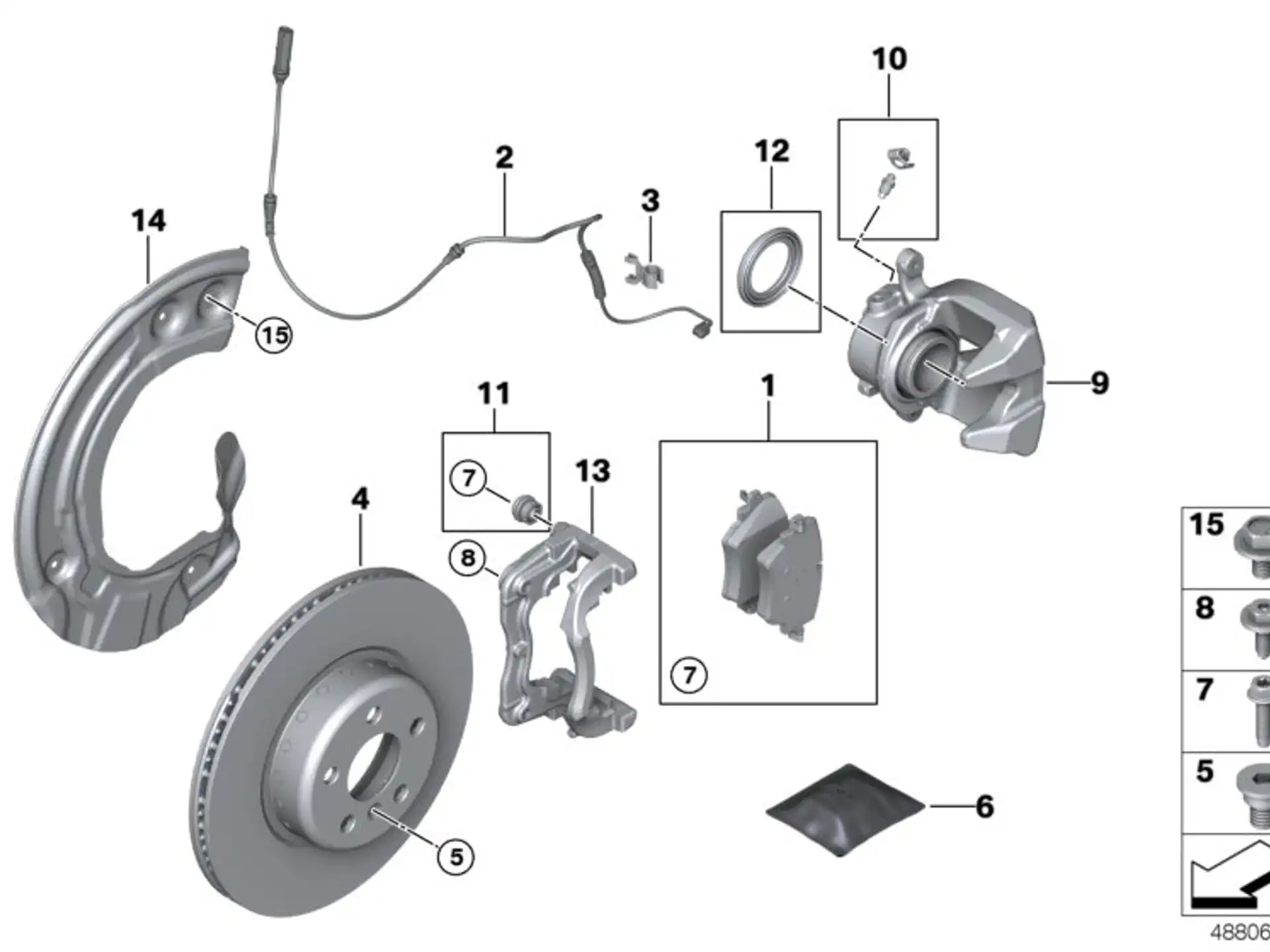 BMW Bremsbelagfühler vorn F97 F98 G01 G02 34356870351