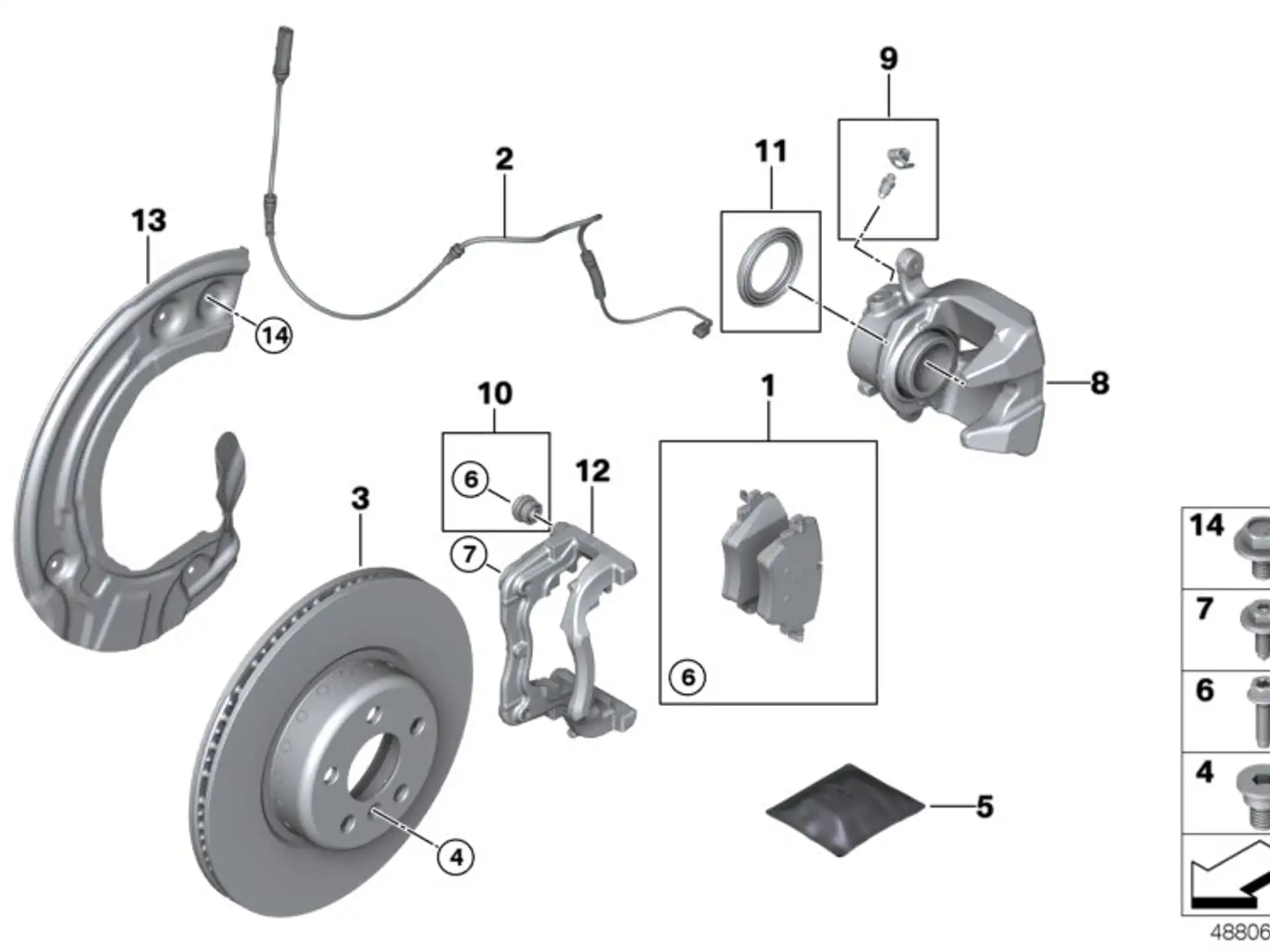 BMW Reparatursatz Bremsbeläge asbestfrei 34106884492