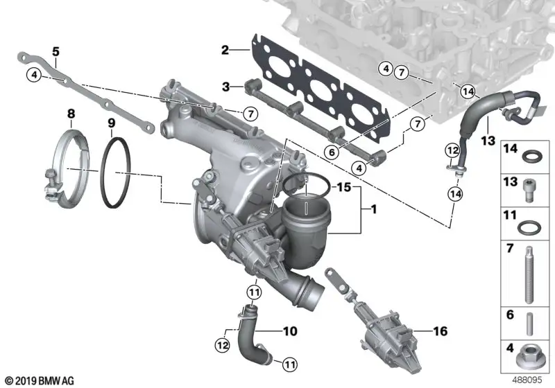 BMW Satz Wastegate-Ventil-Steller F39 F45 F48 F54 F55 F56 F57 F60