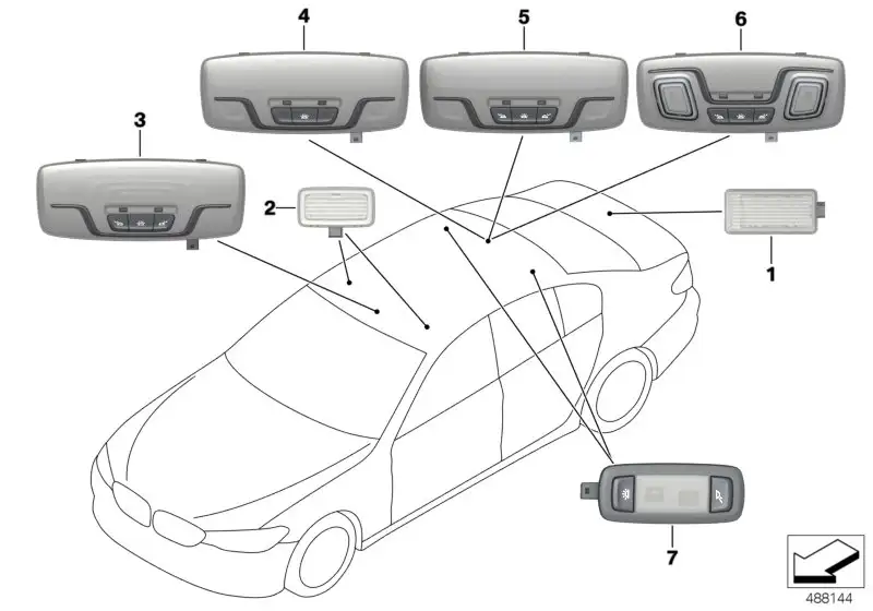 BMW Innenleseleuchte LED vorne G01 G02 G30 G31 G32 63319365480