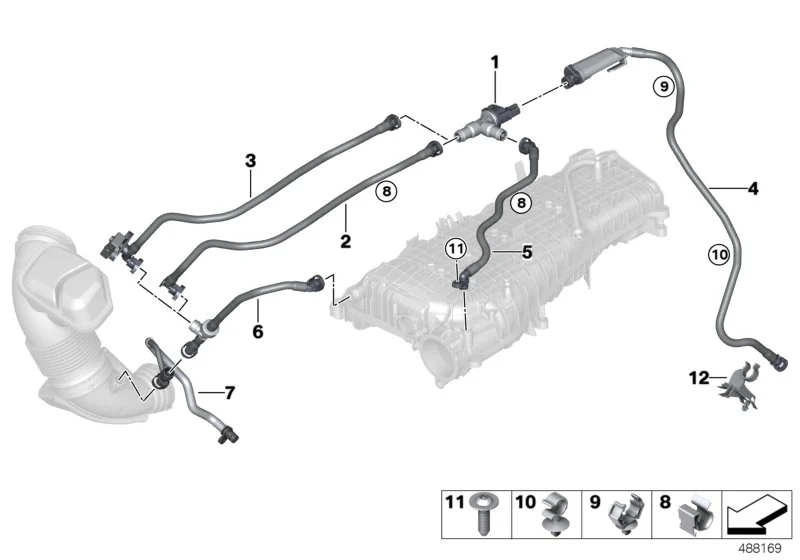 BMW Tankentlüftungsventil F20 F21 F22 F23 F30 F31 F32 F33 F34 F36 F97 F98 G01 G02 G05 G06 G07 G11 G12 G14 G15 G16 G20 G21 G28 G29 M40i G30 G31 G32 13907643106