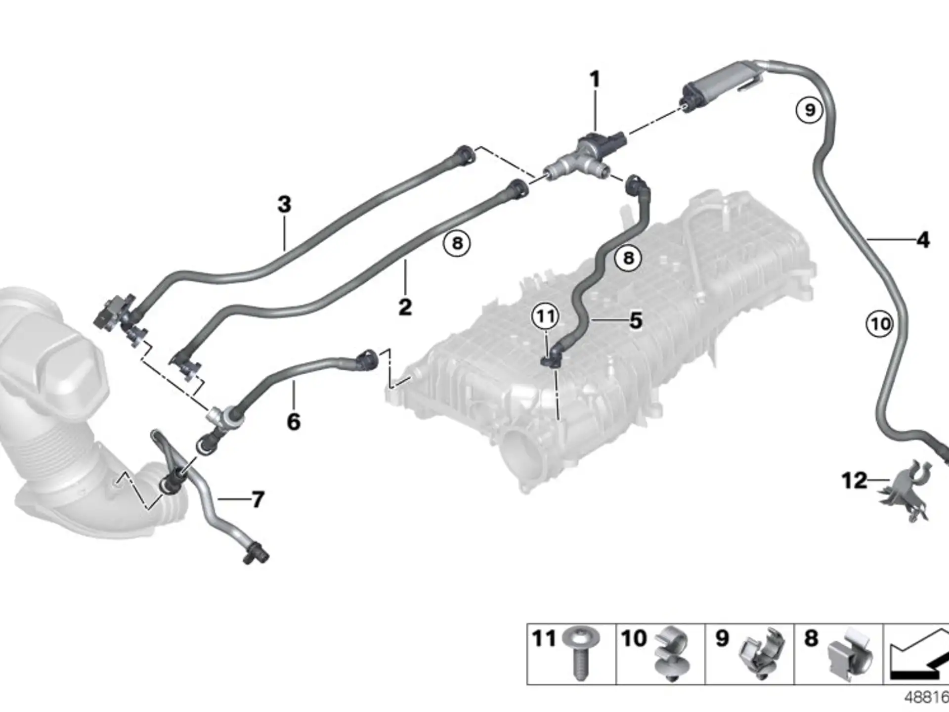 BMW Tankentlüftungsventil F20 F21 F22 F23 F30 F31 F32 F33 F34 F36 F97 F98 G01 G02 G05 G06 G07 G11 G12 G14 G15 G16 G20 G21 G28 G29 M40i G30 G31 G32 13907643106