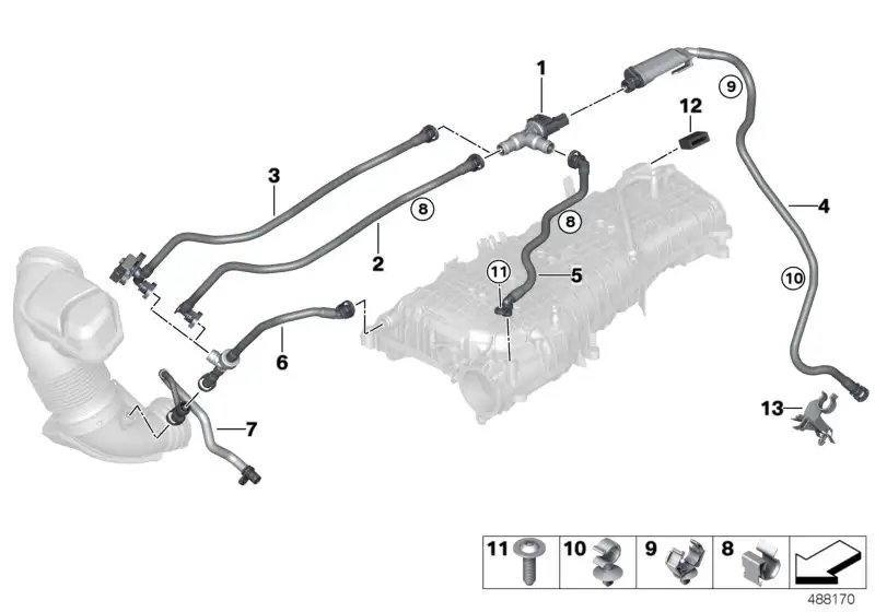 BMW Tankentlüftungsleitung F20 F21 F22 F23 F30 F31 F32 F33 F34 F3