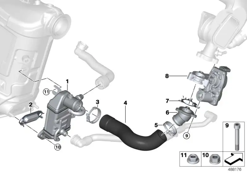 BMW Schlauchschelle E84 F39 F20 F44 F45 F46 F48 F54 F55 F56 F57 F