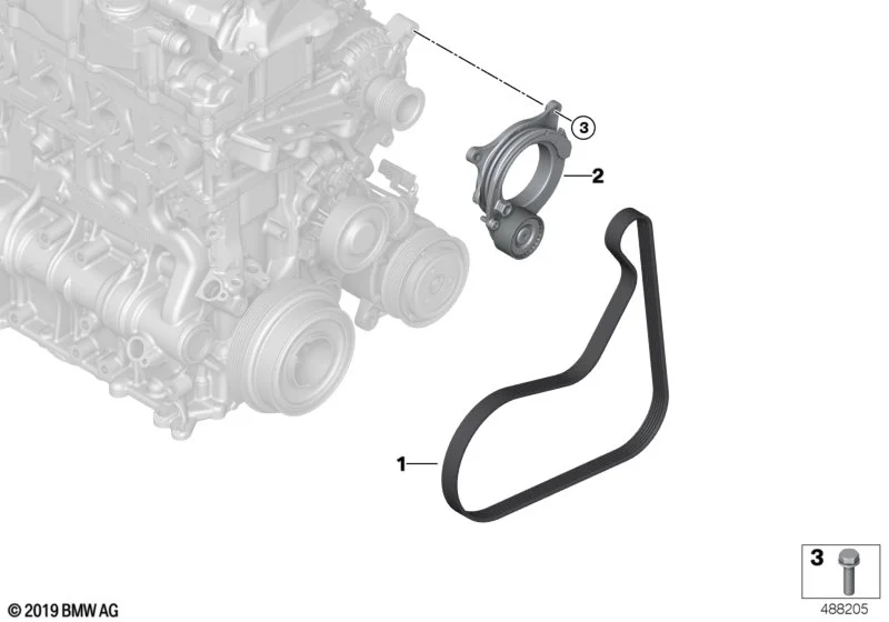 BMW Keilrippenriemen F39 F20 F44 F45 F46 F48 F54 F55 F56 F57 F60 11289888807
