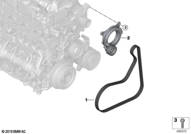 BMW Riemenspanner mechanisch 11288580358 - Bildposition --