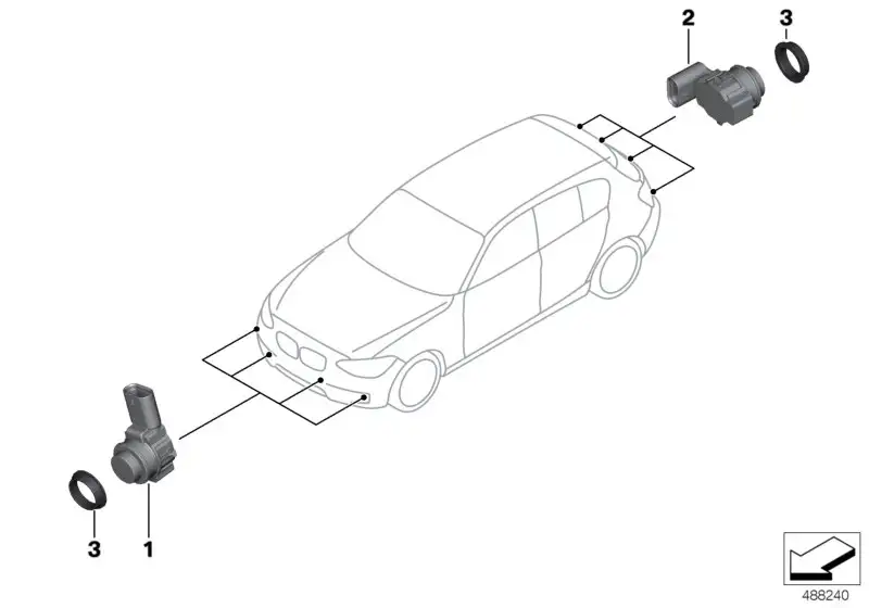 BMW Ultraschallsensor Sparling Brown F20 F21 F22 F23 F87 F87N 662