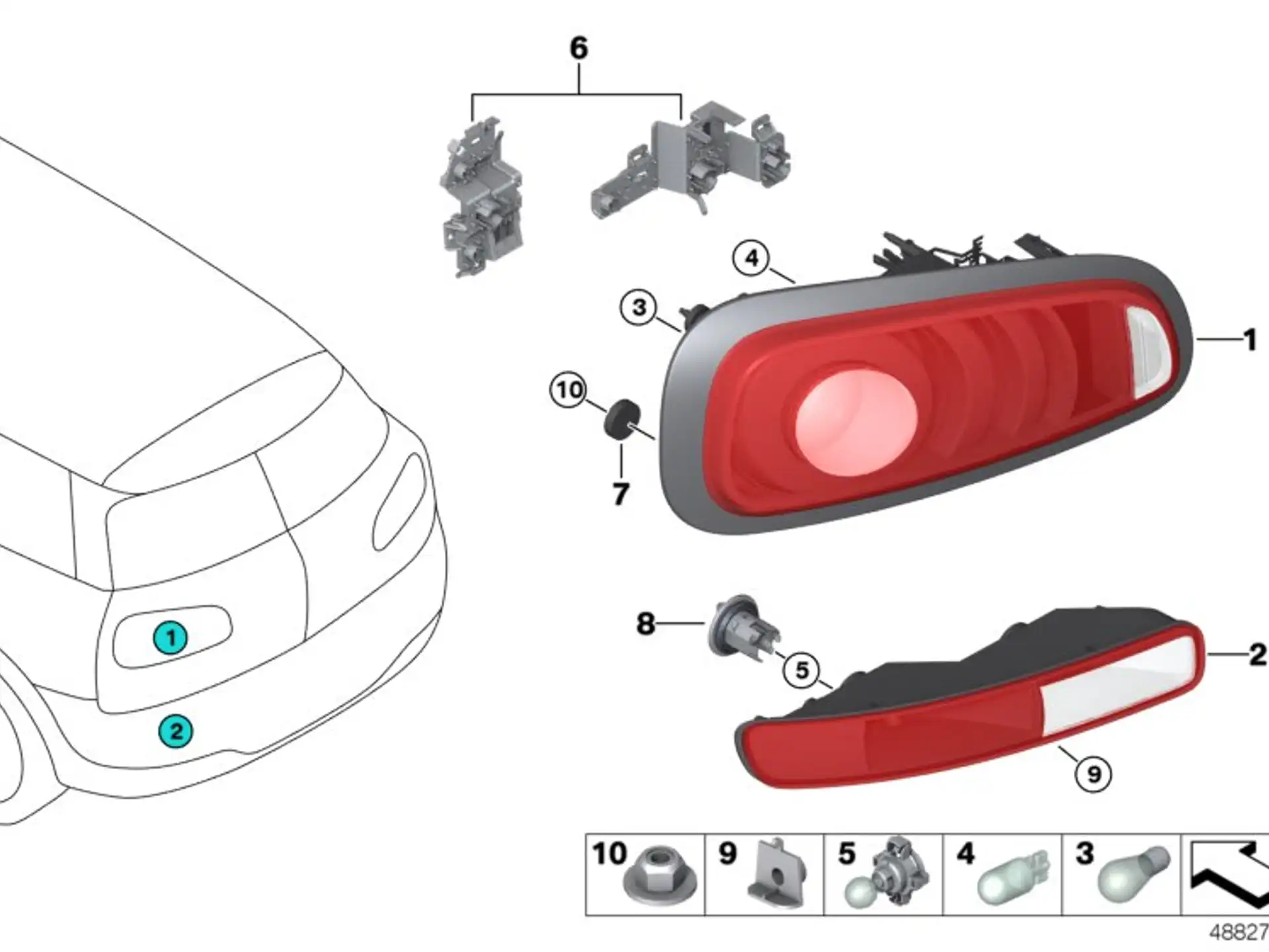 BMW Heckleuchte Stoßfänger rechts F54 63217352158
