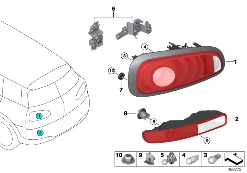 BMW Heckleuchte links F54 63217352155