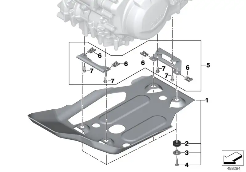 BMW Anbausatz Motorschutz K80 K81 K82 11848544599