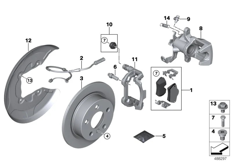 BMW Reparatursatz Bremsbeläge asbestfrei F55 F56 F57 34216885529