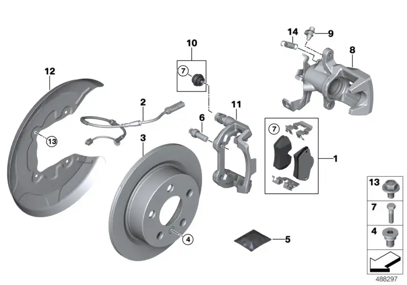 BMW Reparatursatz Bremsbeläge asbestfrei F55 F56 F57 34216885529