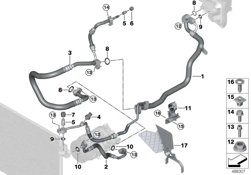 BMW Kältemittelleitung Doppelrohr F90 F91 F92 F93 64537854427