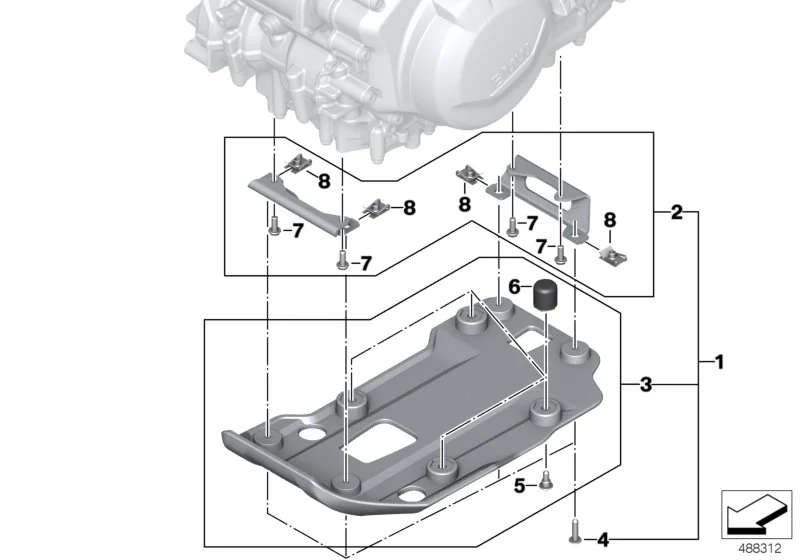 BMW Satz Motorschutz Kunststoff K80 11848405374
