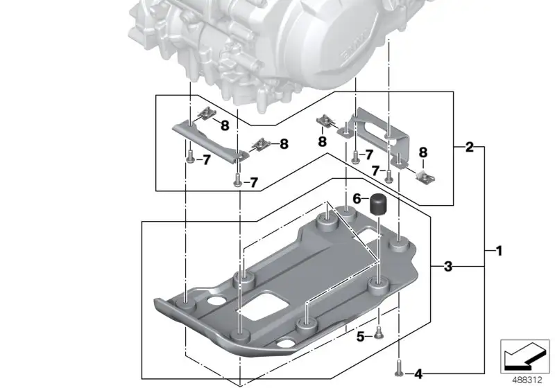 BMW Satz Motorschutz Kunststoff K80 11848405374