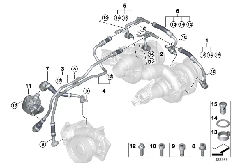 BMW Kühlmittelleitung Rückl. Abgasturbolader F90 F91 F92 F93 F95