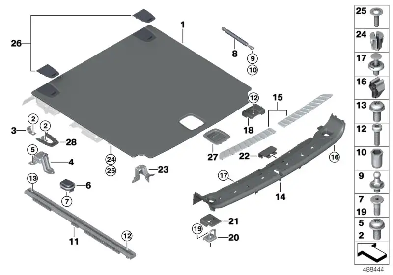 BMW Flachkopfschraube F95 F96 F97 F98 G01 G02 G05 G06 K25 K25H K2