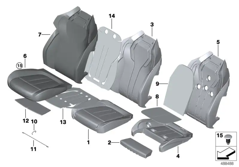 BMW Bezug KomfortSitz Klimaleder F90 52108071256