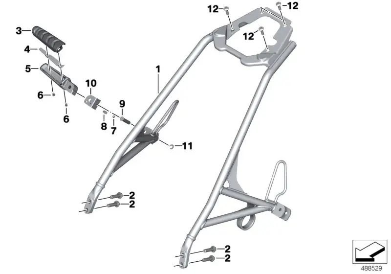 BMW Fussraste hinten links K21 K71 46717700921 - Bildposition 05