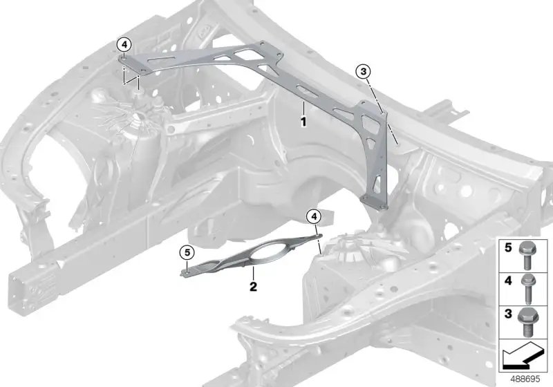 BMW Domstrebe Stirnwand F90 F91 F92 F93 51618075677 - 5er M5