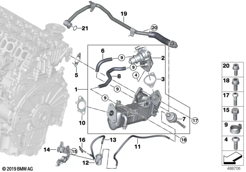 BMW AGR-Ventil F39 F48 G05 11718588881