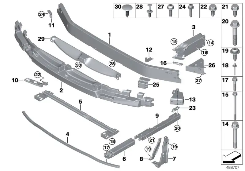 BMW Blende Mitte F45 F46 51117485391 - 2er F45, 2er F46